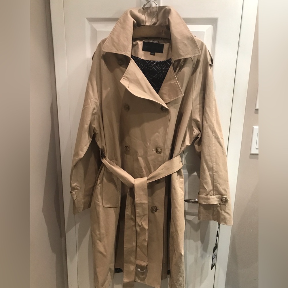 NWT KARL LAGERFELD Tan Trench Coat, XL